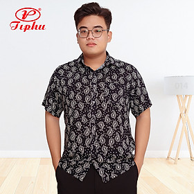 Áo họa tiết nam big size, cộc tay, form lớn, tà bằng, hoa văn dân gian cát tường, vải tole hút mồ hôi rất tốt, bigsize