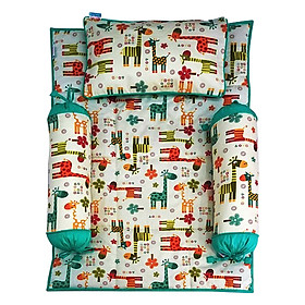 Bộ 4 Món Ga Gối Cho Bé Sleep Baby Colorful Giraffe 2 - F126