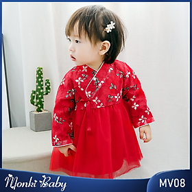 Váy đầm Hanbok bé gái, mặc sinh nhật, sự kiện, đầy tháng, chuẩn IDEA xinh xắn, có size từ 7kg, chất đẹp dày dặn, thân thiện da bé | MV08