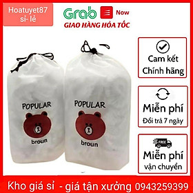 Mua Set 100 màng bọc thực phẩm túi gấu  màng bọc thực phẩm PE có chun bọc đồ ăn co giãn tái sử dụng nhiều lần