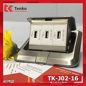 Ổ Cắm Điện Âm Sàn Hợp Kim Nhôm 3 Modules Tự Chọn Màu Bạc Tenko TK-J02-16