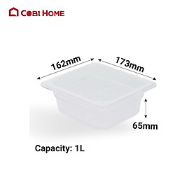 Hộp nhựa đựng thực phẩm 1/6, cao 65mm, 1L, HORECA Samkwang SKCAMEL PC261FP