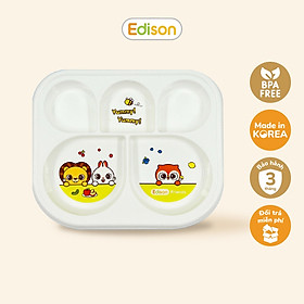 Khay ăn dặm 5 ngăn Edison Hàn Quốc có đế chống trơn cho bé mã 6872