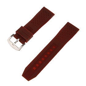 Silicone  Soft Rubber Replacement Wristwatch Strap Waterproof 24mm