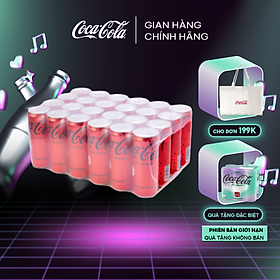 Thùng 24 Lon Nước Giải Khát Không Đường Coca-Cola Zero 320ml lon Sale 25.3