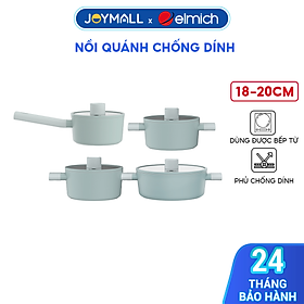 Nồi quánh phủ sứ an toàn Elmich Verona EL-5525SK, Hàng chính hãng, dùng được bếp từ- JoyMall