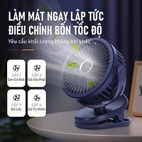Quạt Tích Điện Kẹp FUJIMAX, Hiện thị %pin, Dung Lượng Pin lớn, Lồng quạt 20cm