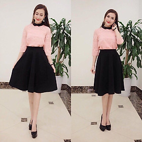 Chân váy xoè đầu gối xinh yêu