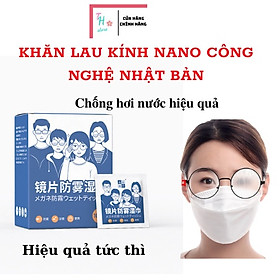 [Hộp 100 Miếng] Khăn Lau Kính Nano, Khăn Giấy Chống Bám Hơi Nước, Giấy Lau Kính Chống Mờ Sương, Mồ Hôi