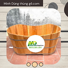 Bồn tắm gỗ pơ mu Việt dáng nằm ovan gỗ Pơmu, bồn tắm dùng cho spa khách sạn