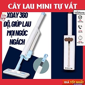 Cây Lau Đa Năng Mini Cây Lau Nhà Tự Vắt, Đầu Xoay 180 Độ Lau Bàn Bếp, Phòng Tắm, Lau Kính, Cây Lau Bếp Kèm 2 Bông Lau - Giao Màu Ngẫu Nhiên