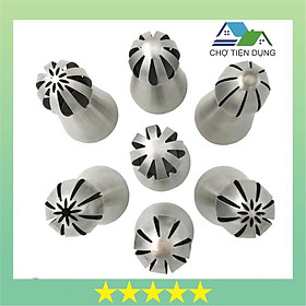 Bộ 7 Đuôi bắt bông kem 3D Balltips cầu đui tạo hình hoa văn bánh kem Hình Quả Cầu - CBDUI3DBALL7P