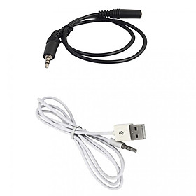 Portable 3.5mm Male to Female Extension Cable 1m +3.5mm Male to USB Male Adapter Cable for Car Home Office Travel