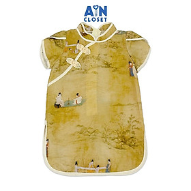 Đầm Sườn Xám bé gái họa tiết Thôn Nữ Hàn Quốc đũi tơ - AICDBGEPSW65 - AIN Closet