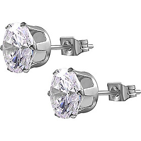 Bộ 2 bông tai thời trang winwinshop88 bt39 - màu bạc, hột trắng