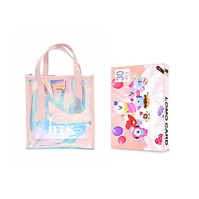 Combo 2 món đồ gồm túi xách hologram bTS và lomo BTS CHIBI quà tặng xinh xắn