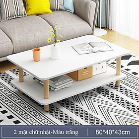 Mua Bàn trà sofa  bàn cà phê đơn giản 2 mặt gỗ MDF phong cách Bắc Âu chân gỗ tự nhiên chắc chắn
