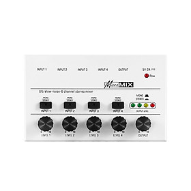 4 Channel Audio Mixer Music Recording Equipment Mini 6.3mm Equalizer Mixing Console Stereo Mixer for Club Computer Live and Studio Player