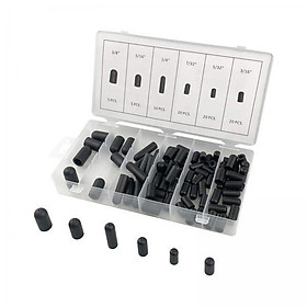 2x 80 Pieces Black Rubber Vacuum  Assortment Set From 5/32in to 3/8in 6 Sizes,