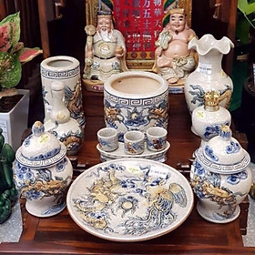 Mua Bộ đồ thờ ban thần tài men rạn đắp nổi