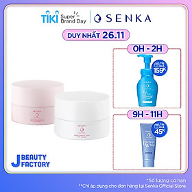 Kem Dưỡng Trắng Da Ban Đêm Senka White Beauty Glow Gel Cream 50g - Tặng Kem dưỡng trắng da & giảm thâm nám ban ngày Senka White Beauty UV Cream 50g SPF 25 PA ++