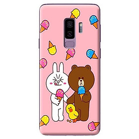 Ốp Lưng Điện Thoại Dành Cho Samsung Galaxy S9 Plus - Thỏ Gấu Line Ăn Kem