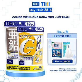 Combo Viên uống DHC Trị mụn - Mờ thâm (Kẽm ZinC+VitaminC)