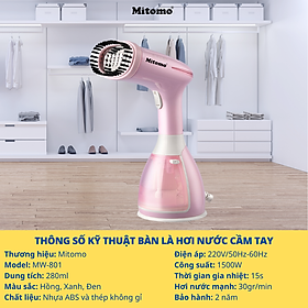 Mua Bàn ủi hơi nước cầm tay Mitomo MW - 801 tích hợp 3 chế độ là hàng cao cấp công suất 1500W - bảo hành 2 năm hàng chính hãng