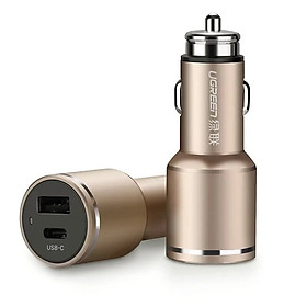 Mua Bộ sạc xe hơi 30W màu vàng ra 2 cổng Usb UGREEN 30780Cd130 Hàng chính hãng