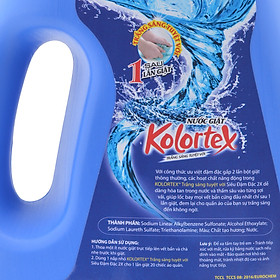 Nước Giặt Kolortex Trắng Sáng Tuyệt Vời Siêu Đậm Đặc 2X (2.8 Lít)