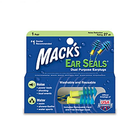 Nút Bịt Tai Silicon Chống Ồn Chống Nước Chống Ngáy MACK'S Xanh (1 Cặp)