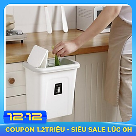 Thùng rác có nắp treo cửa tủ bếp tiện dụng - Giao màu ngẫu nhiên