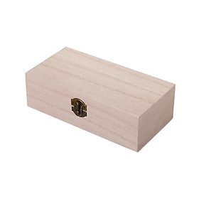 Wooden Storage Box Souvenir Box with Front Clasp Rustic Small Empty Keepsake Box Wooden Box for Crafts for Jewelry DIY Lovers