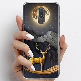 Ốp lưng cho Samsung Galaxy J8 nhựa TPU mẫu Nai vàng và mặt trăng