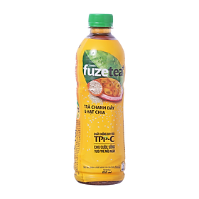 Trà chanh dây hạt chia Fuzetea+ Chai 450ML