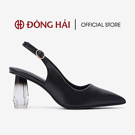 Giày cao gót nữ Đông Hải thiết kế Slingback mũi nhọn sành điệu đính gót kim cương  cao 7cm - G81I8