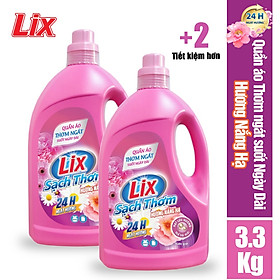 COMBO 2 chai nước giặt Lix sạch thơm hương nắng hạ 2 chai x 3.3kg N7301