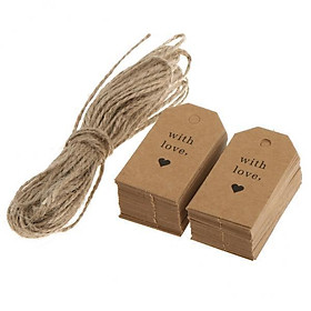 2-3pack 100 Pieces Heart Love Kraft Hanging Tags Valentine's Day Gift Cards