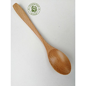 Muỗng Gỗ Beech Oval Ăn Cơm Kích Thước 18.5 Cm