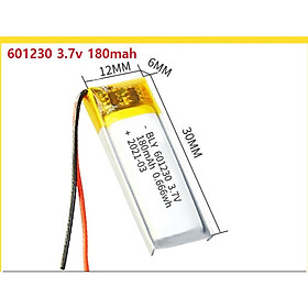 Pin Sạc Lithium Polymer 3.7V 180mah 601230 Cho tai nghe,loa Mp3 MP4 MP5 GPS PSP Bluetooth hàng mới