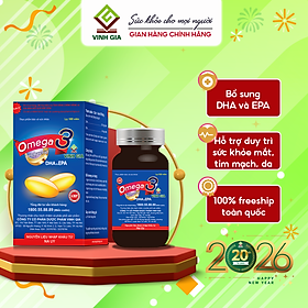 Viên Uống Omega 3 VINH GIA Bổ Sung DHA Và EPA Hỗ Trợ Duy Trì Sức Khỏe Mắt Và Tim Mạch Hộp 100 Viên