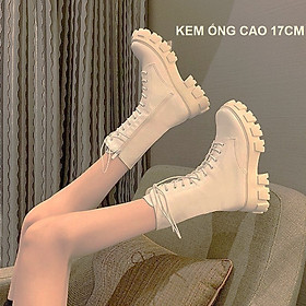 [ĐẸP ĐỘC] Giày bốt cột dây nữ, chunky boots, boot combat nữ đế thô 5 phân cổ lửng boot ulzzang cao cấp S030