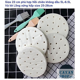 Mua Giấy nến tròn đục lỗ 100 tờ dùng lót xửng hấp bánh và nồi chiên không dầu chống dính tốt  giấy nên nướng bánh