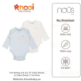 Set 2 bodysuit Nous xanh trắng - Chất liệu cao cấp, co giãn đa chiều