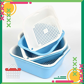 Mua  HSP128  Hàng xịn  Sét 6 rổ nhựa kèm chậu đa năng với 3 kích thước khác nhau  tiện lợi cho căn bếp