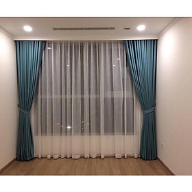 Mua Rèm vải màu xanh coban cực sang  chất thô mềm