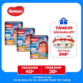 Combo 3 Gói Tã Quần Huggies Dry Gói Cực Đại Angry Birds phiên bản giới hạn M74 (74 Miếng) - Tặng 8 miếng