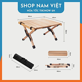 Bàn Xếp Gỗ Gấp Gọn Cho Cắm Trại, Dã Ngoại