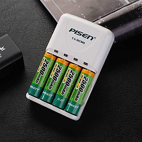 Mua Bộ Sạc Kèm 4 Pin AA 2500mAh Chính Hãng Pisen - Hàng Chính Hãng