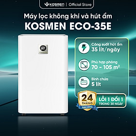 Máy Lọc Không Khí Và Hút Ẩm Kosmen ECO-35E Hút Ẩm 35 lít/ngày, Lọc Khí 3 Lớp Cao Cấp - Hàng Chính Hãng, Bảo Hành 2 Năm